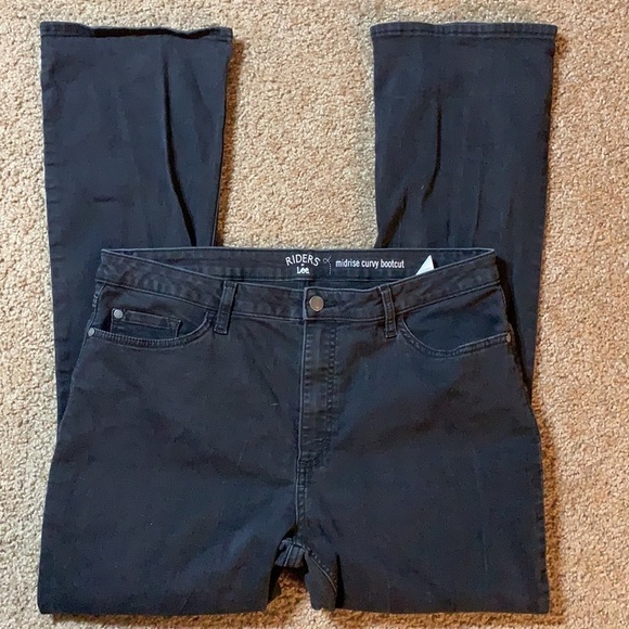 Riders by Lee Midrise Curvy Bootcut very good condition Sz 18M dark gray - Picture 4 of 7